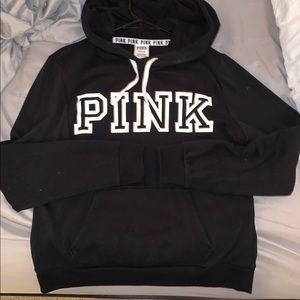 🌸Victoria’s Secret Pink || Black Logo Hoodie 🌸